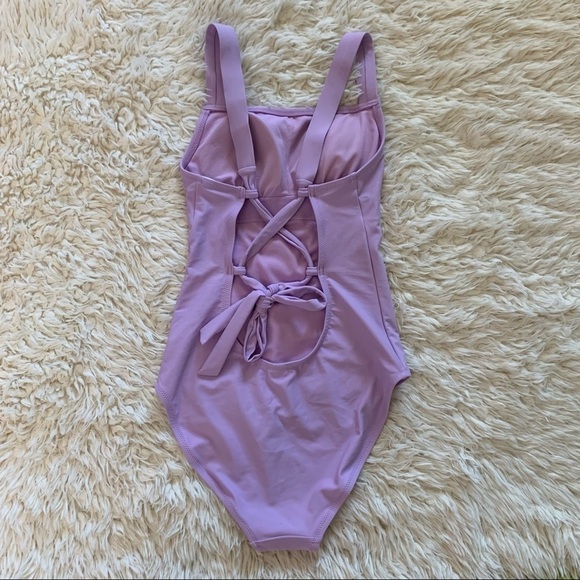 Old Navy One Piece Lavender Lace Up Bathing Suit - Picture 3 of 14